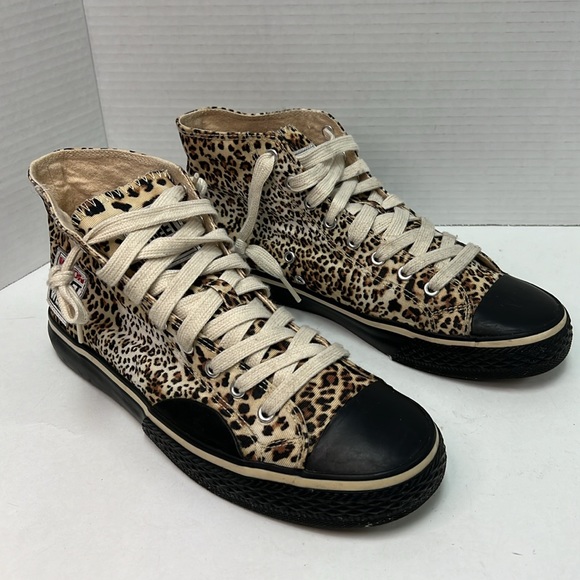 Vision Street Wear Leopard Print Hi Top Canvas Skateboarding Shoes Size 8.5 - Picture 5 of 11